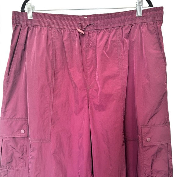 PINK Victoria's Secret Satin Parachute Cargo Pants Burgundy - Picture 4 of 15
